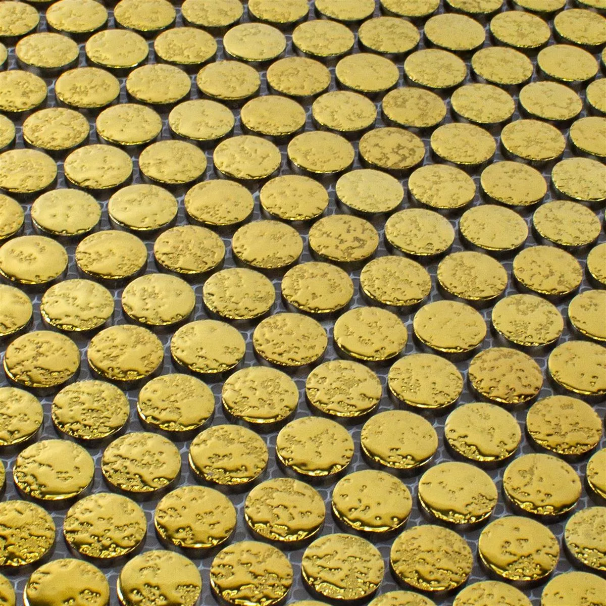 Ceramic Button Effect Mosaic Tiles Meneksche Gold