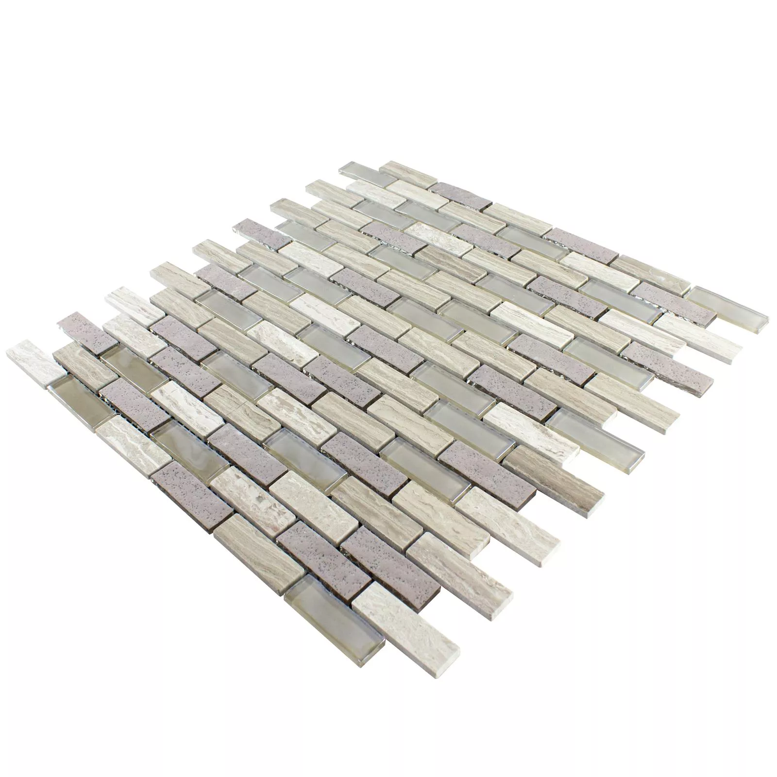 Glass Natural Stone Mosaic Concetto Self Adhesive Grey