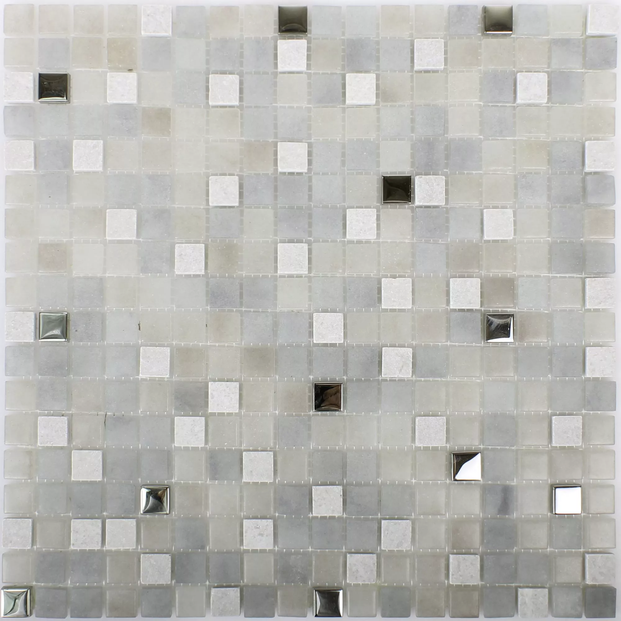 Mosaic Tiles Glass Natural Stone Mix Freyland Grey