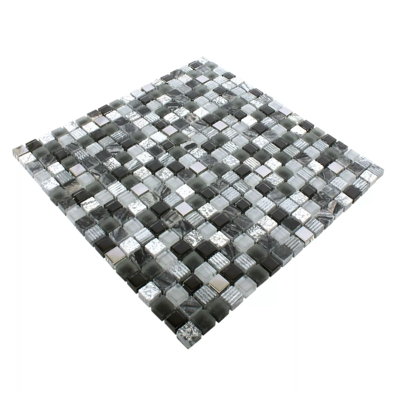 Sample Mosaic Tiles Venzona Black Silver
