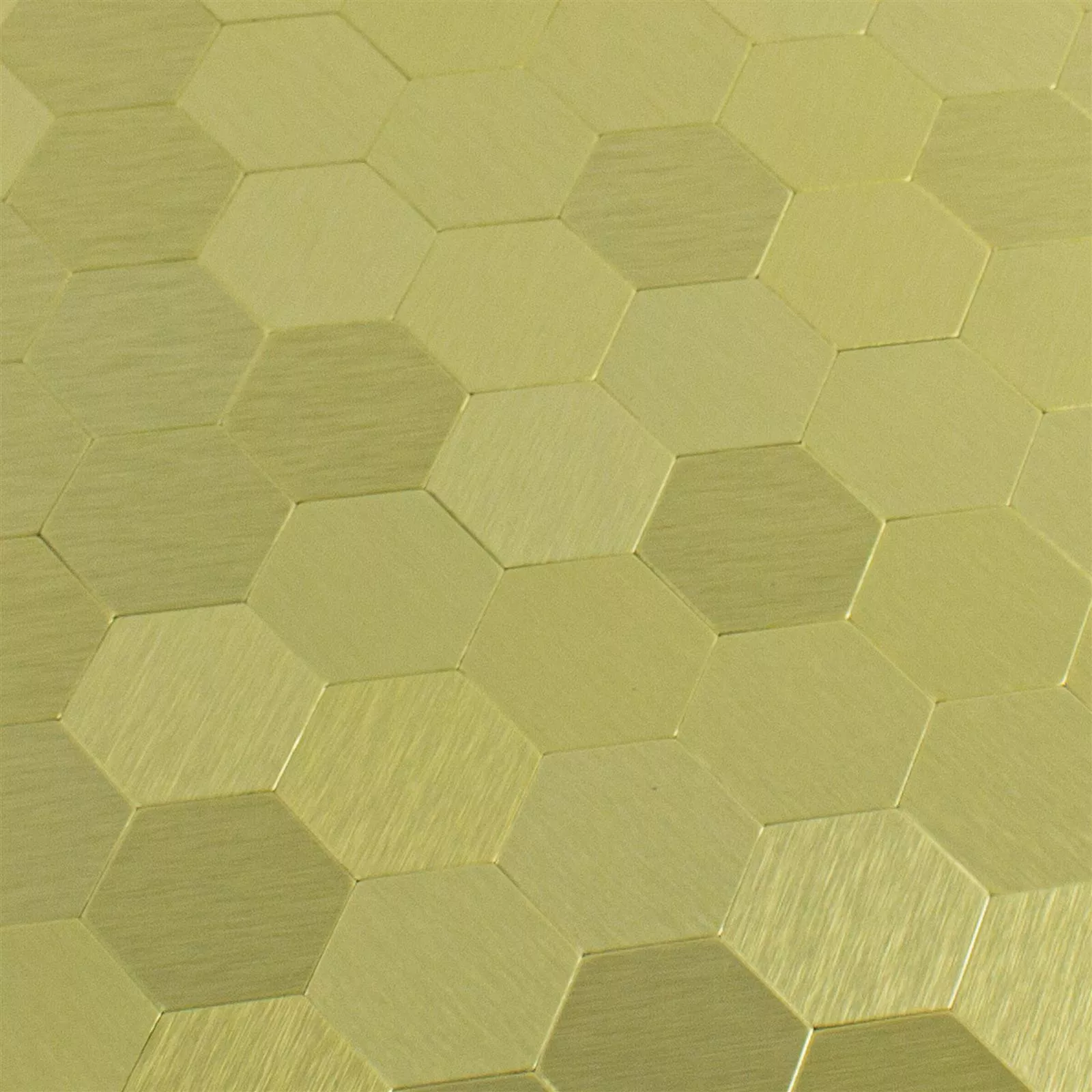 Sample from Mosaic Tiles Metal Self Adhesive Vryburg Gold Hexagon