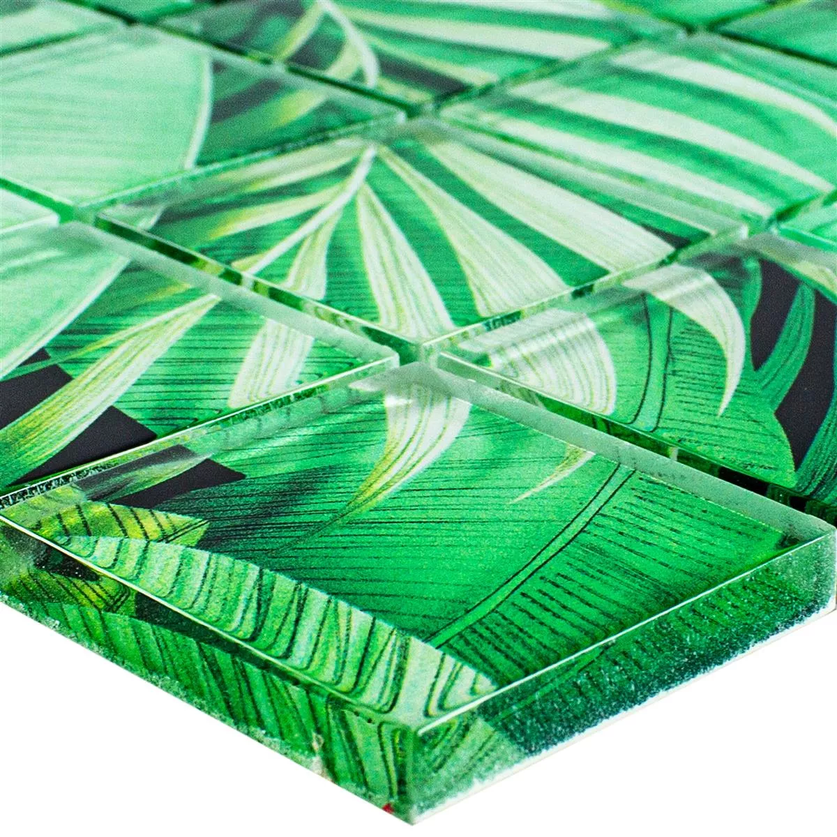 Sample Glass Mosaic Tiles Pittsburg Flower Optics Green