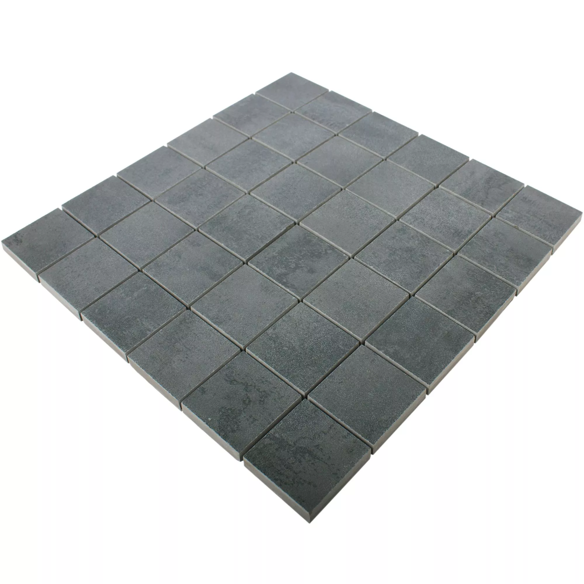 Sample Mosaic Tiles Porcelain Stoneware Madeira Semi Polished Anthracite