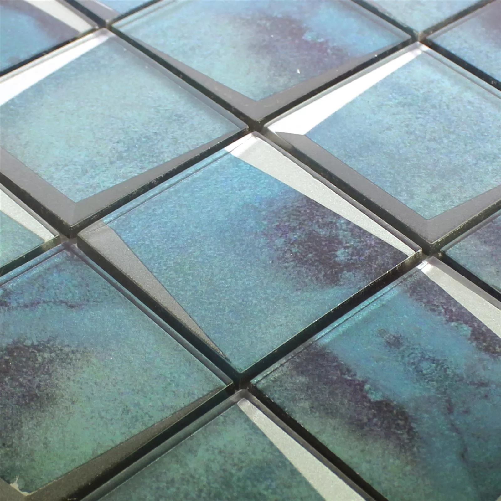Glass Mosaic 3D Optic Leonora Blue Cyan