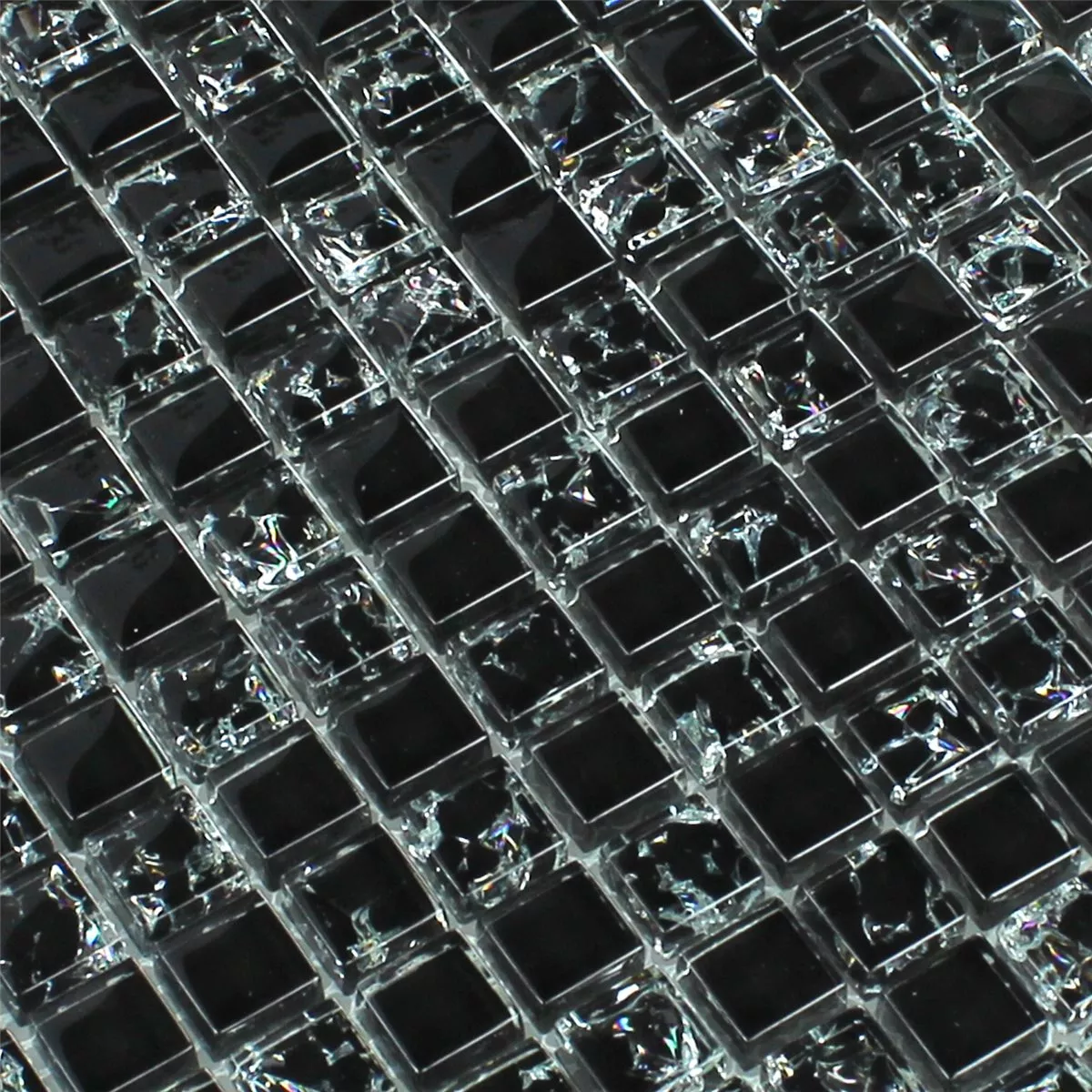 Mosaic Tiles Glass Tokio Effect Black