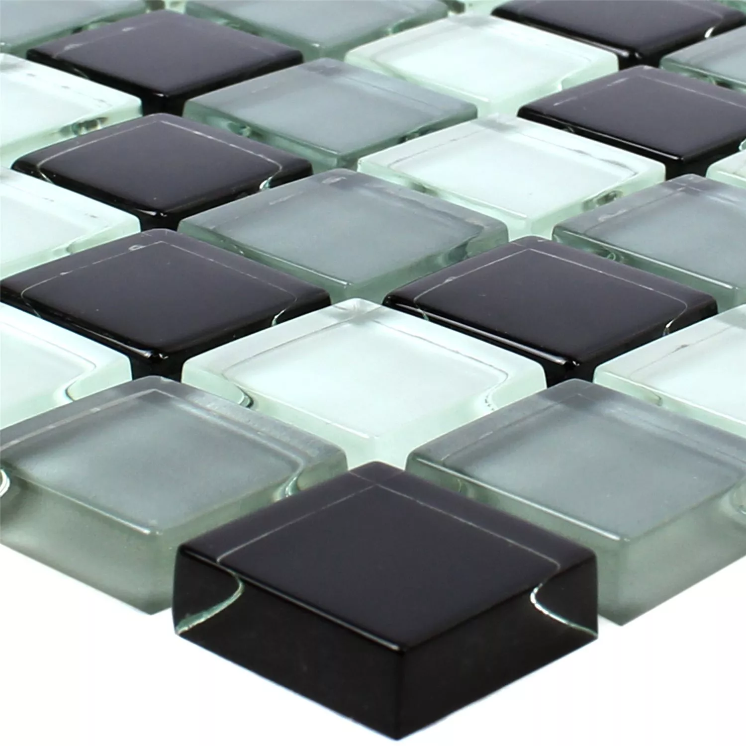 Sample Mosaic Tiles Glass Palmas Black Mix