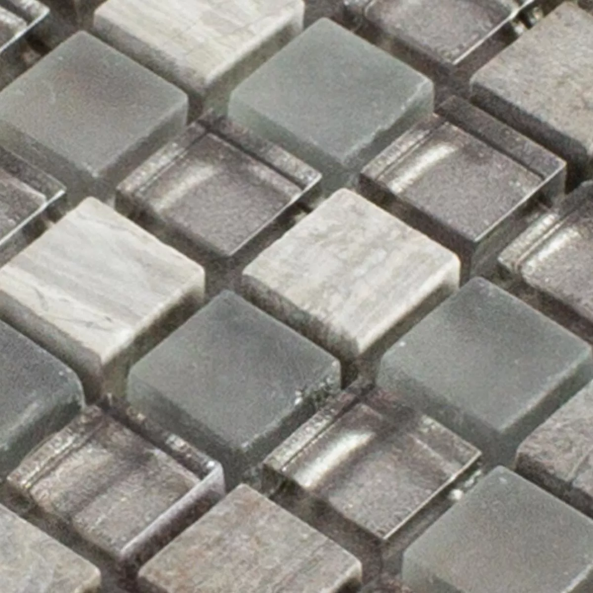 Sample Glass Natural Stone Mosaic Tiles Hayrabey Grey