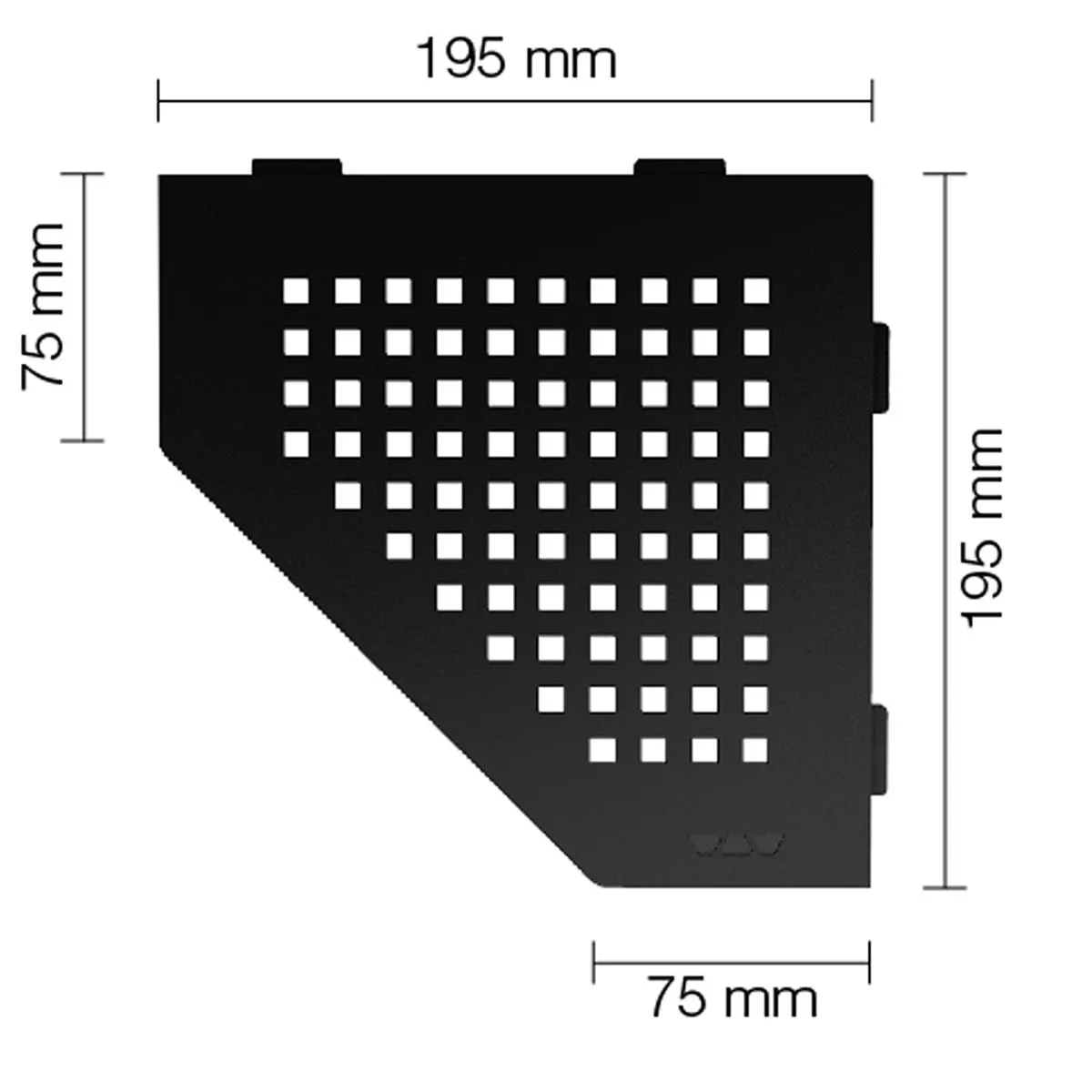 Wall shelf shower shelf Schlüter 5eck 19,5x19,5cm Square Graphite