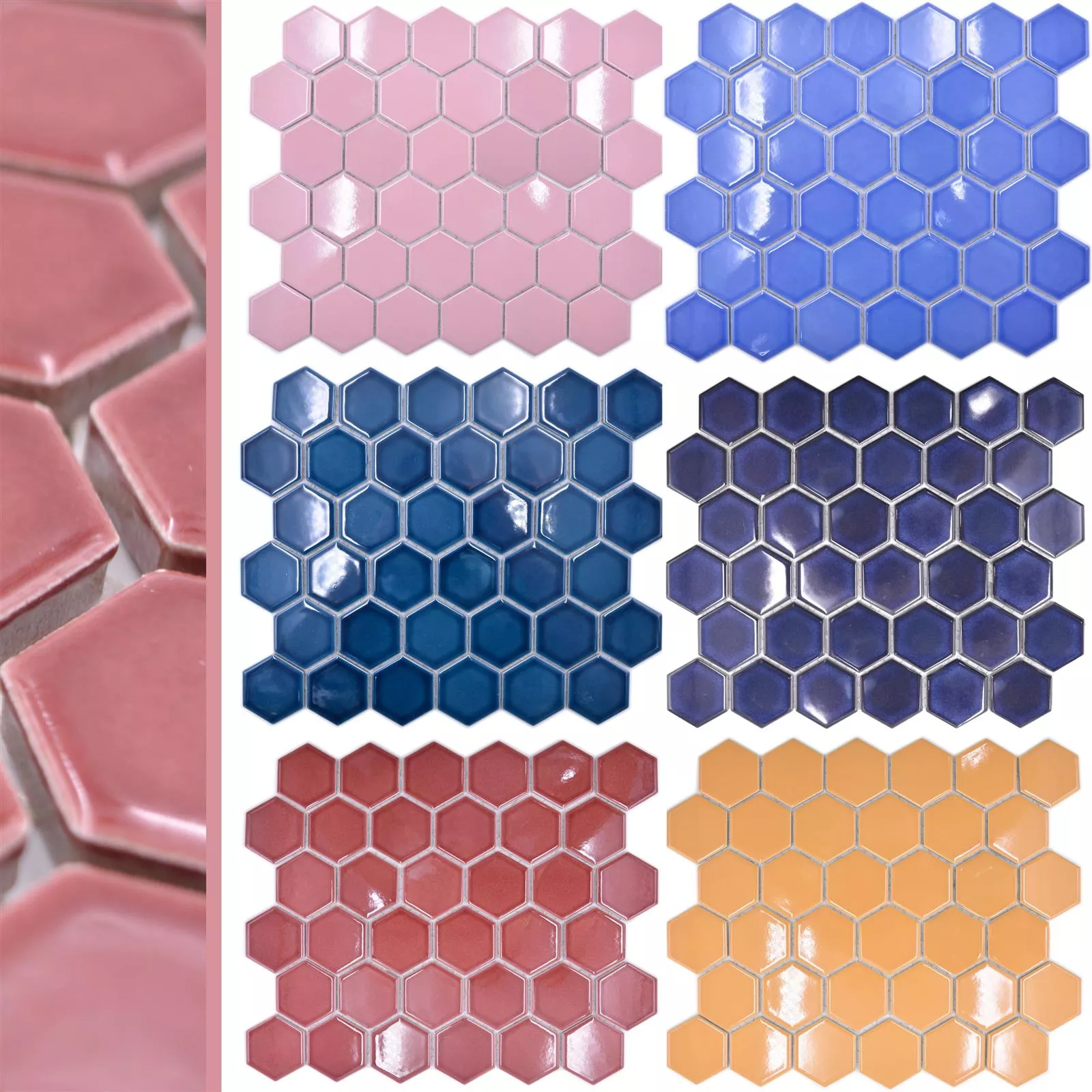 Sample from Ceramic Mosaic Tiles Salomon Hexagon