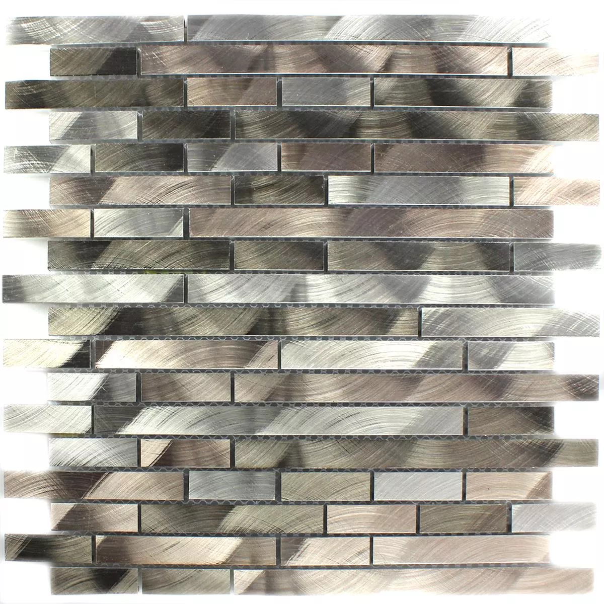 Sample Mosaic Tiles Aluminium Metal Sahara Brown Mix