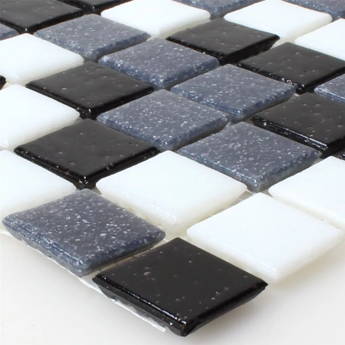 Mosaic Tiles Glass White Grey Black Mix