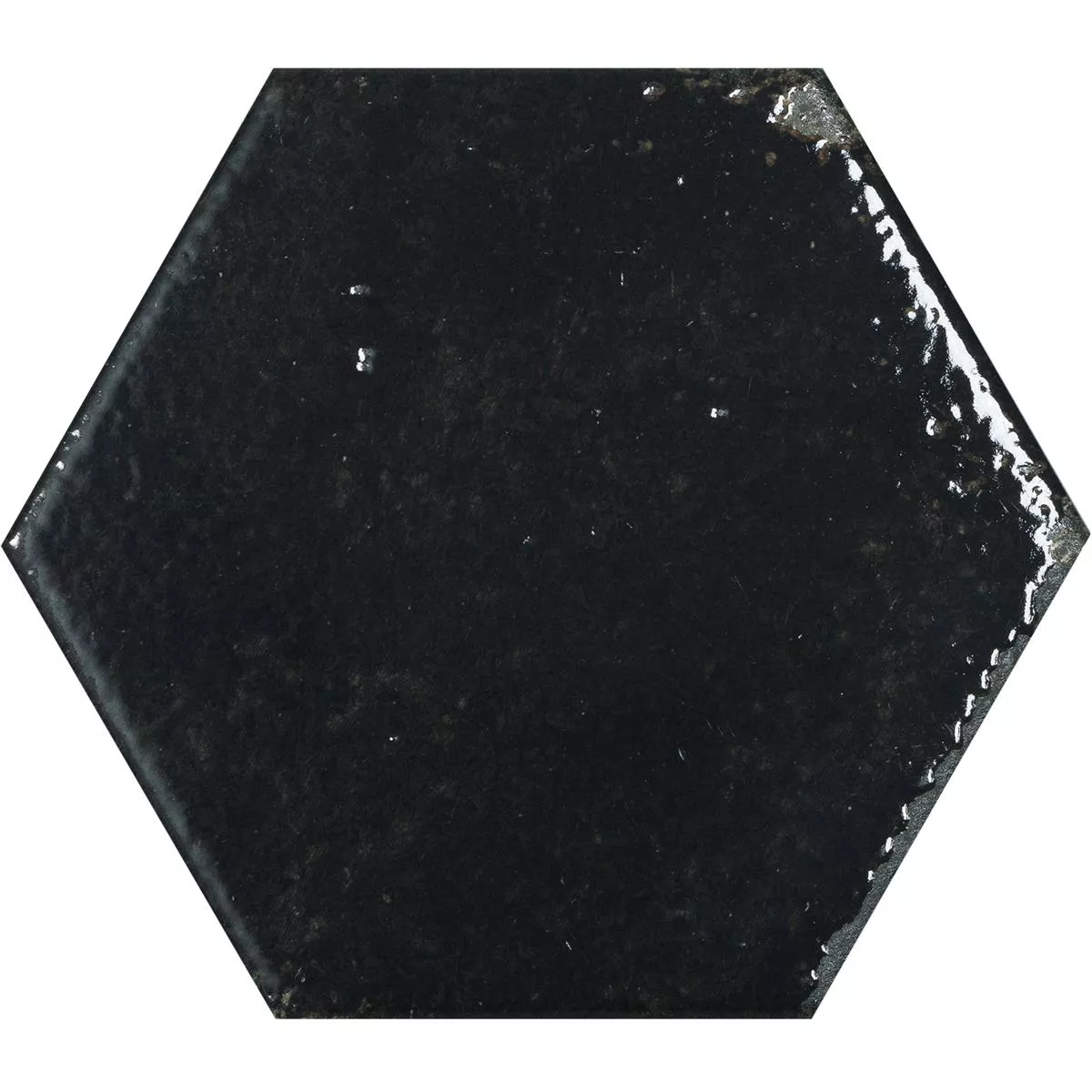 Wall Tiles Lara Glossy Waved 13x15cm Hexagon Black Wall Tiles Lara Glossy Waved 13x15cm Hexagon Black