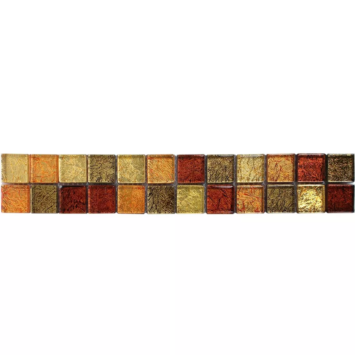 Glass Mosaic Tiles Border SantaFe Gold Orange Q23
