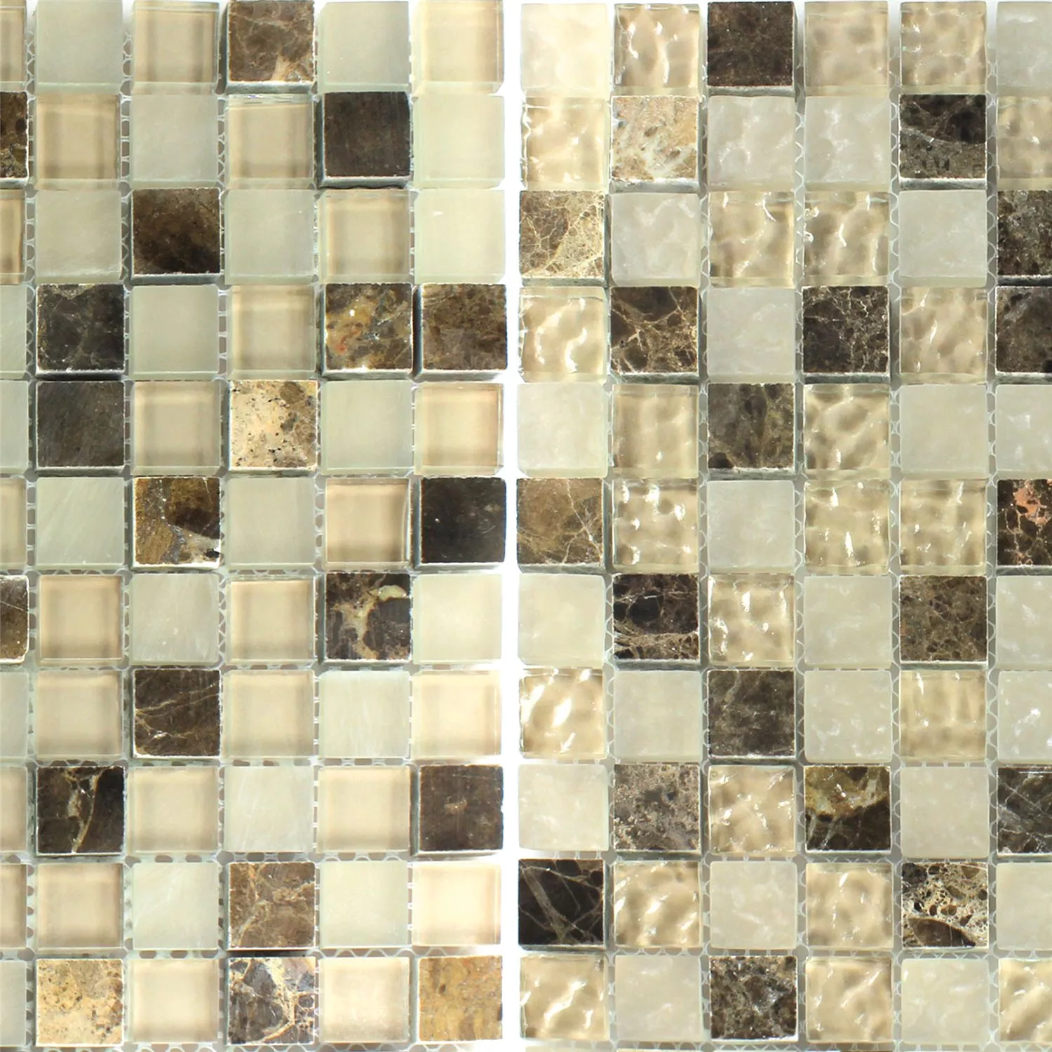 Mosaic Tiles Glass Marble Mix Quebeck Brown