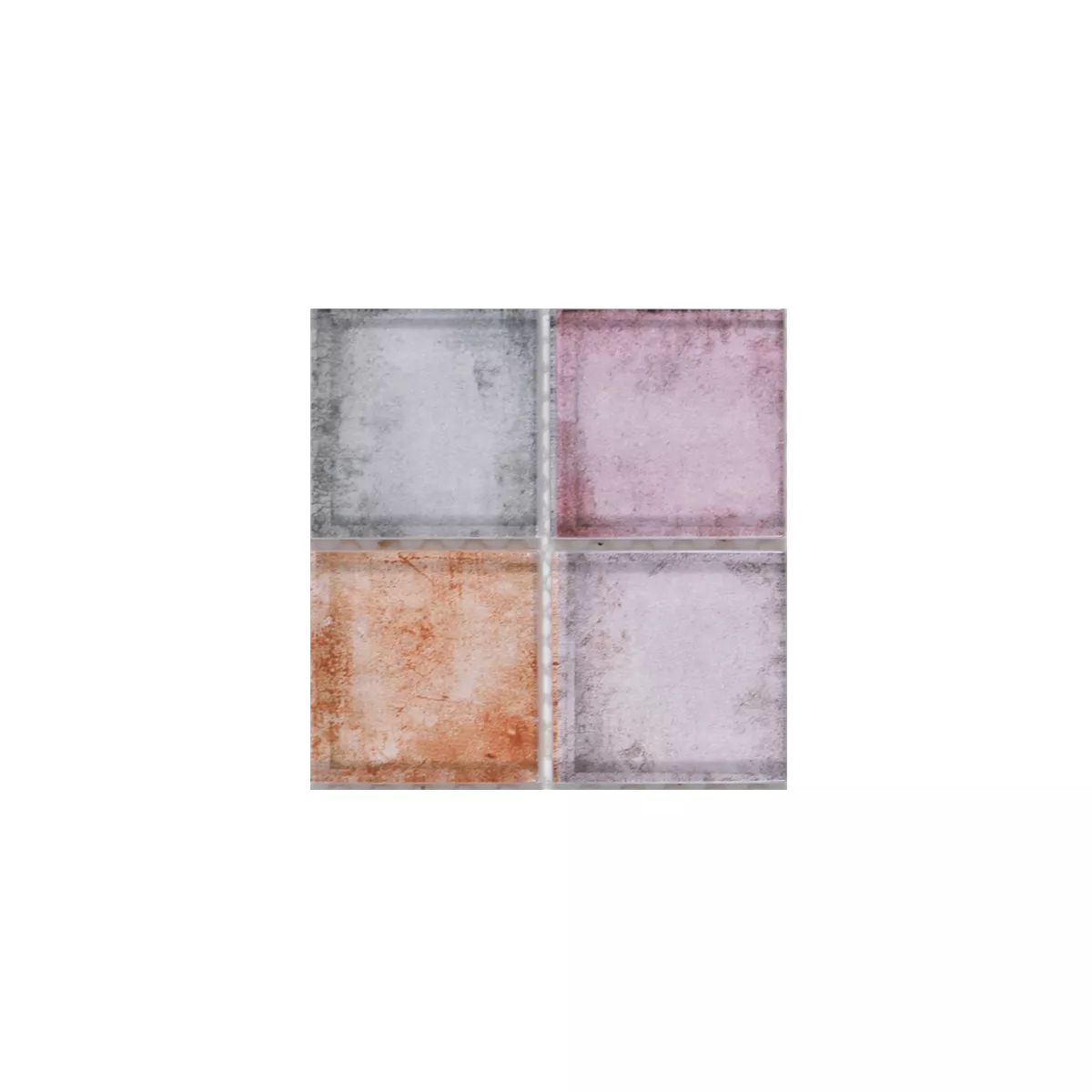 Sample Glass Mosaic Tiles Clementine Colored