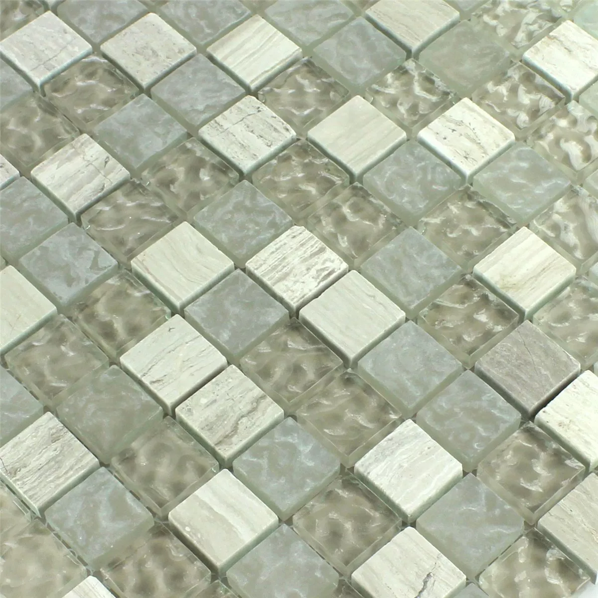 Sample Mosaic Tiles Glass Marble Burlywood  Drummed