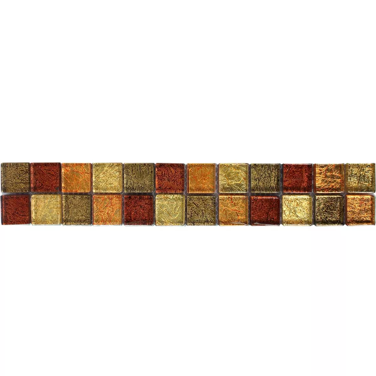 Glass Mosaic Tiles Border SantaFe Gold Orange Q23