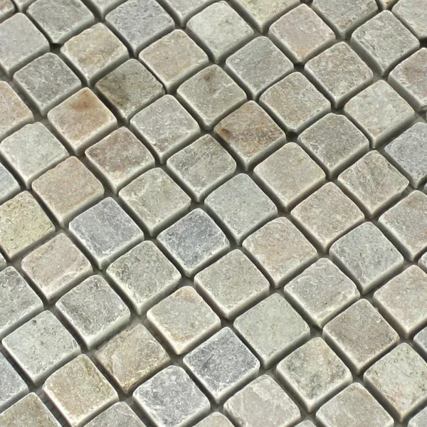 Sample Mosaic Tiles Natural Stone Quartzite Beige Mix