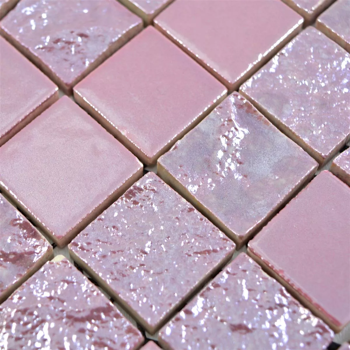 Sample Ceramic Mosaic Tiles Shogun 3D Pink