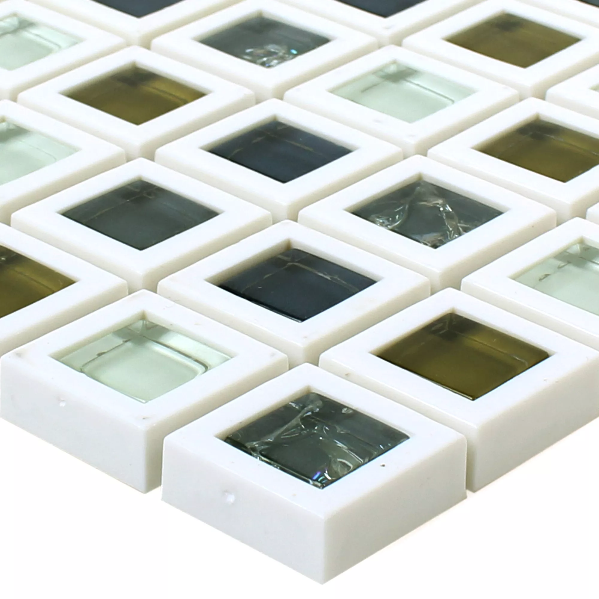 Sample Glass Plastic Mosaic Anatolia Green White