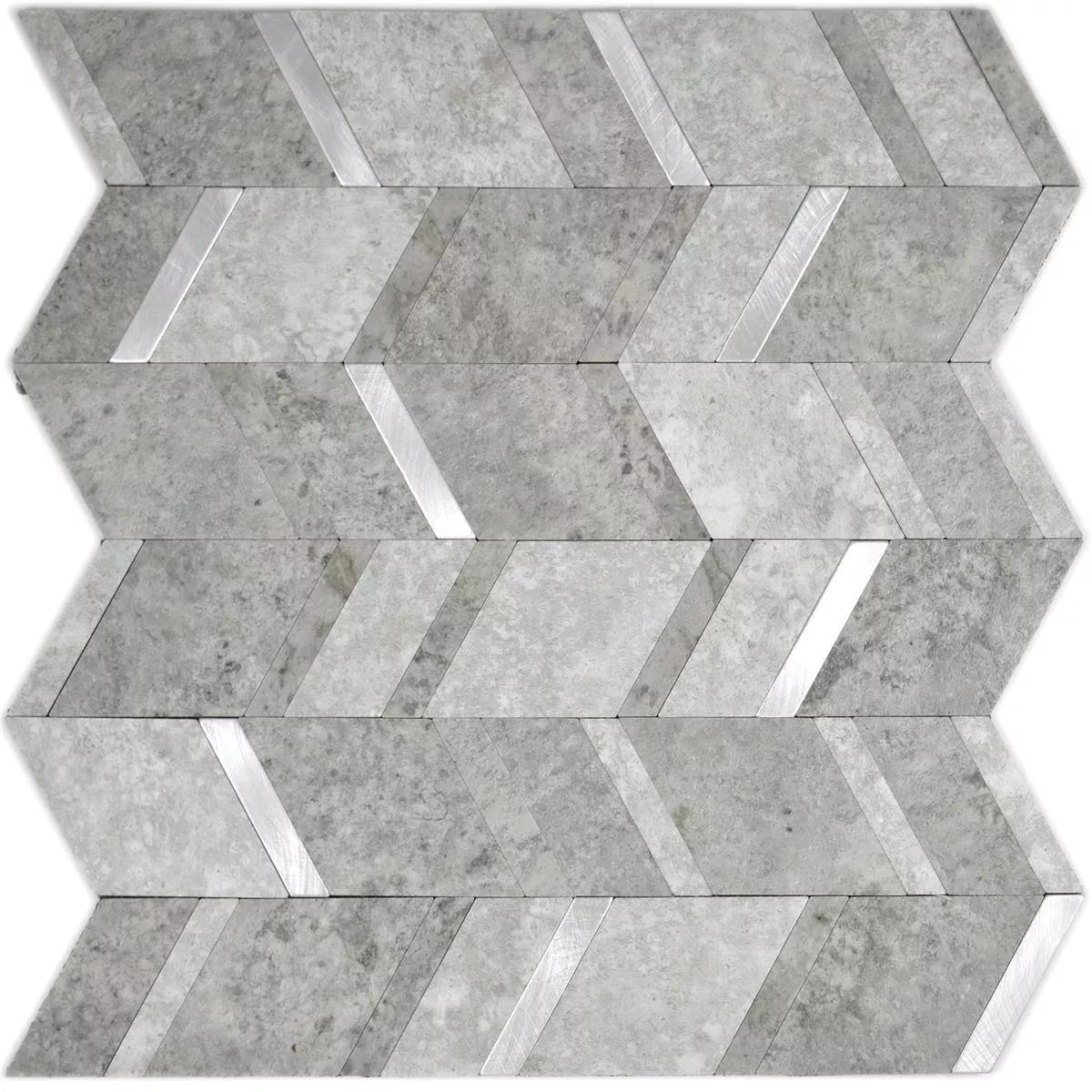 Vinyl Mosaic Tiles Meridian Stone Optic Grey Silver