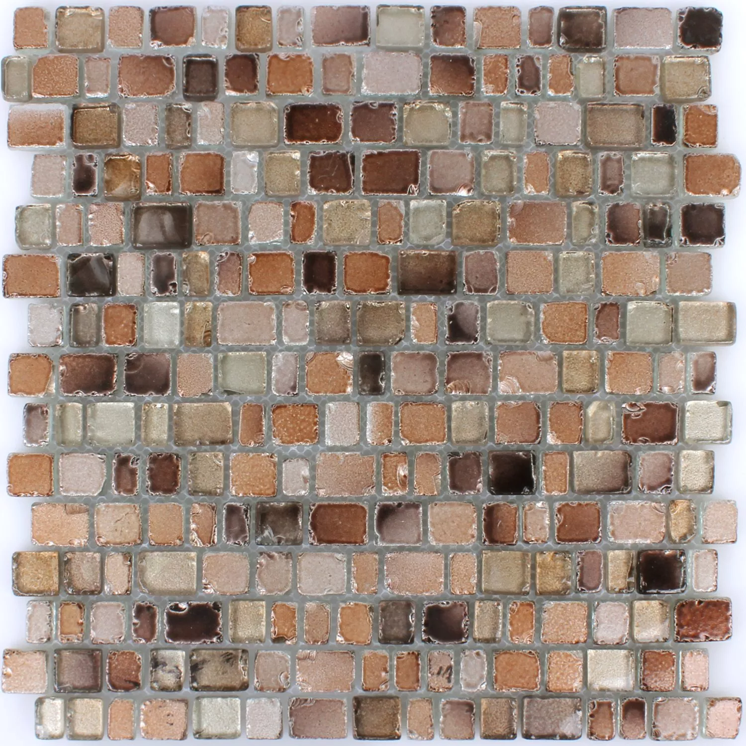 Mosaic Tiles Glass Roxy Brown Silver