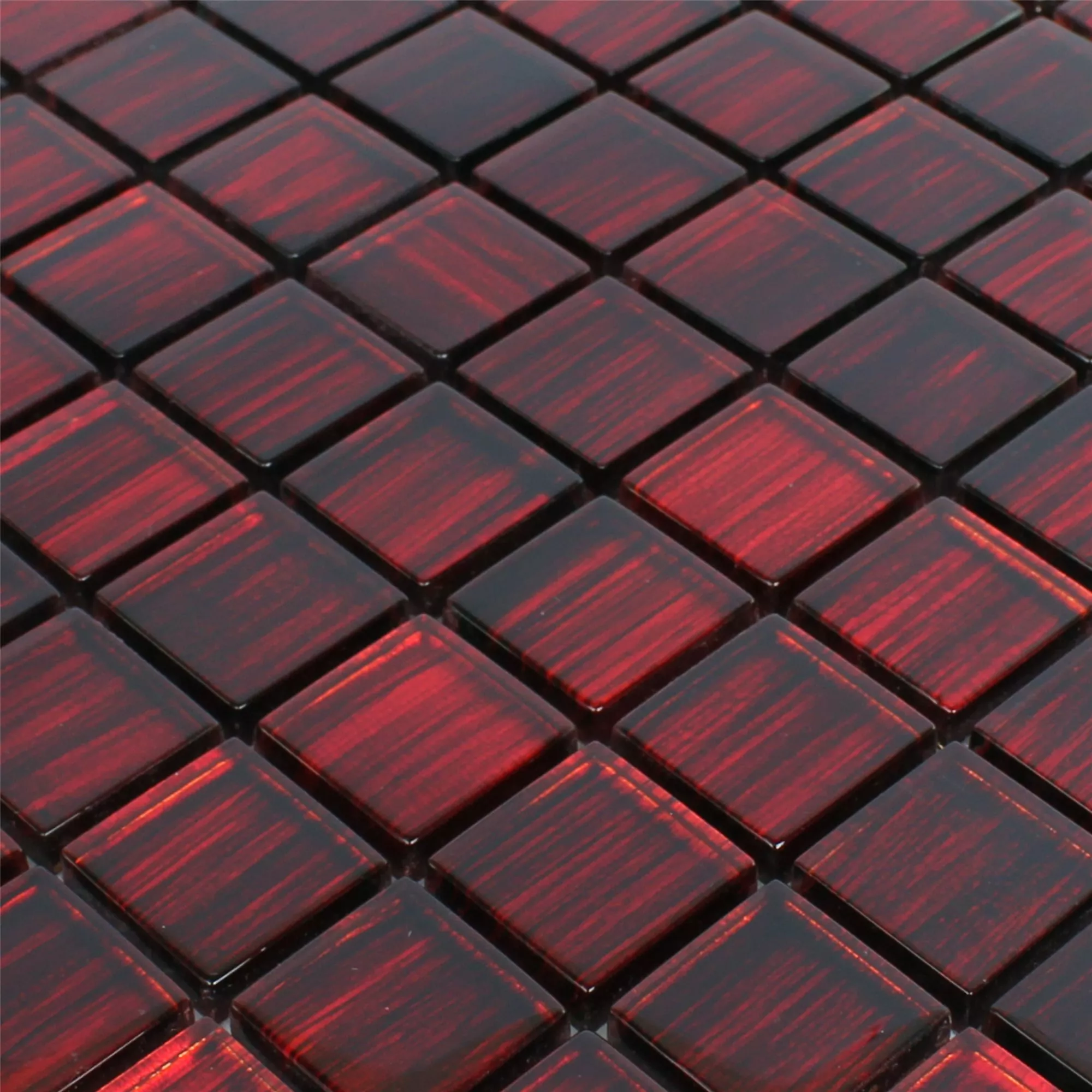 Sample Glass Mosaic Tiles Tradition Red