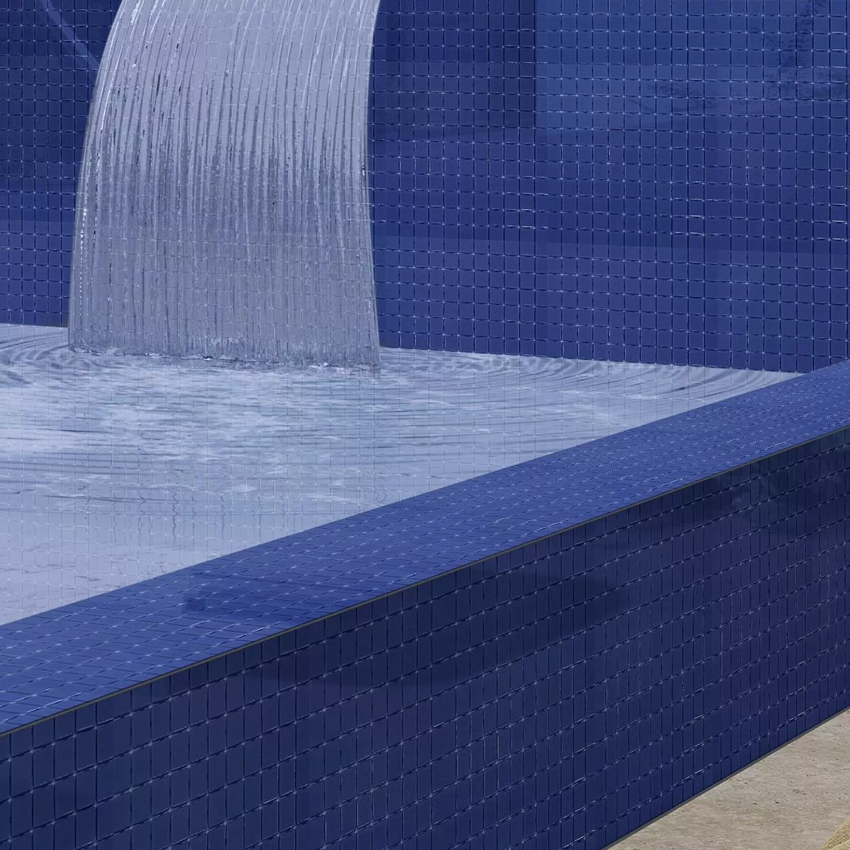 Glass Swimming Pool Mosaic Venetia Dark Blue