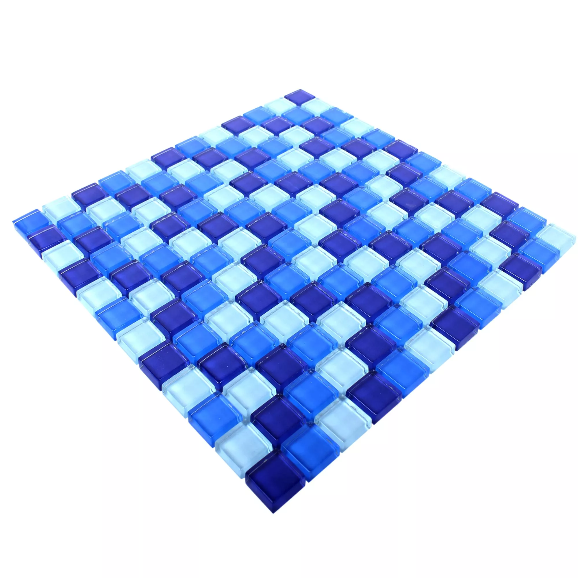 Sample Mosaic Tiles Glass Blue Mix 