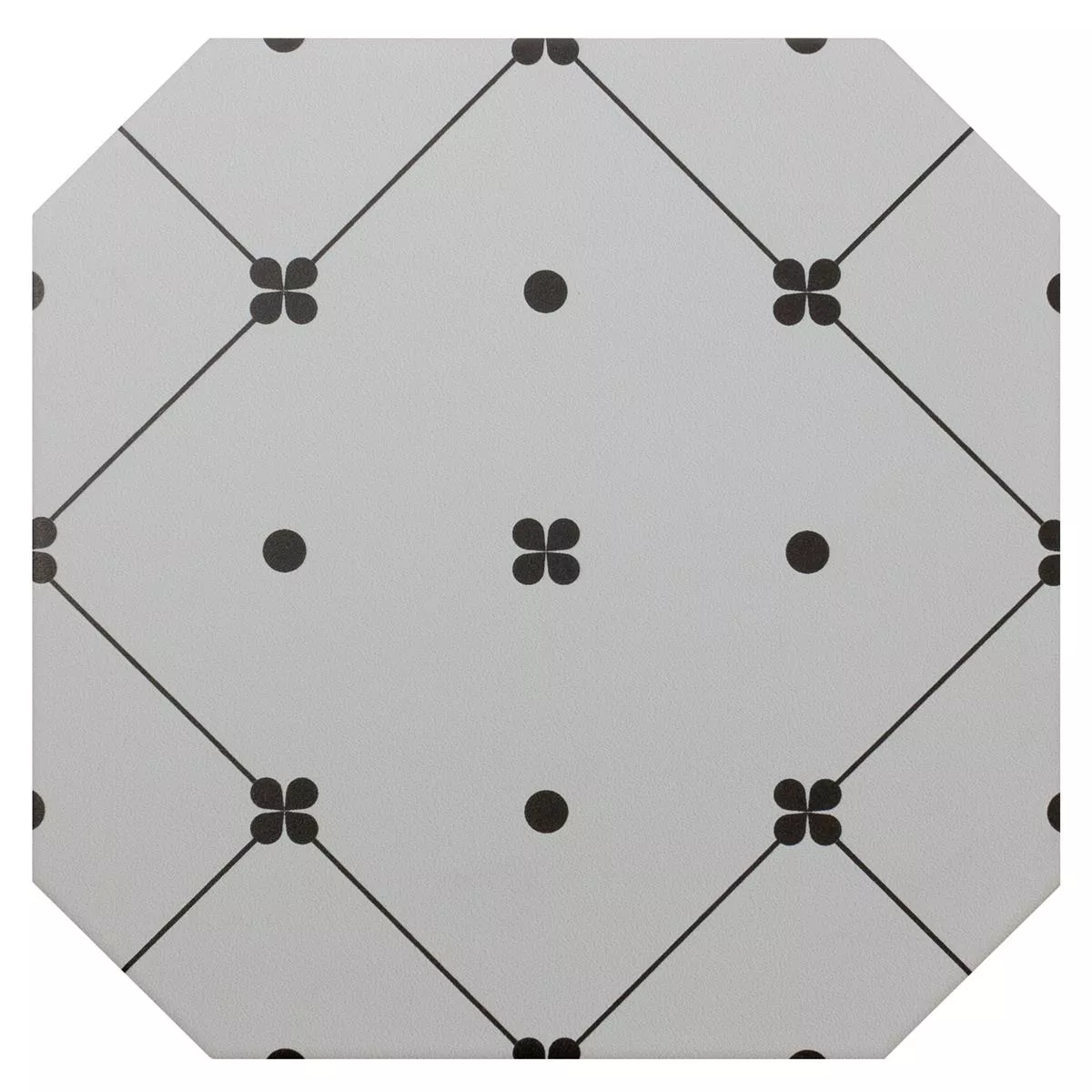 Porcelain Stoneware Tiles Genexia Black Blanc Decor 3 Octagon 20x20cm Porcelain Stoneware Tiles Genexia Black Blanc Decor 3 Octagon 20x20cm