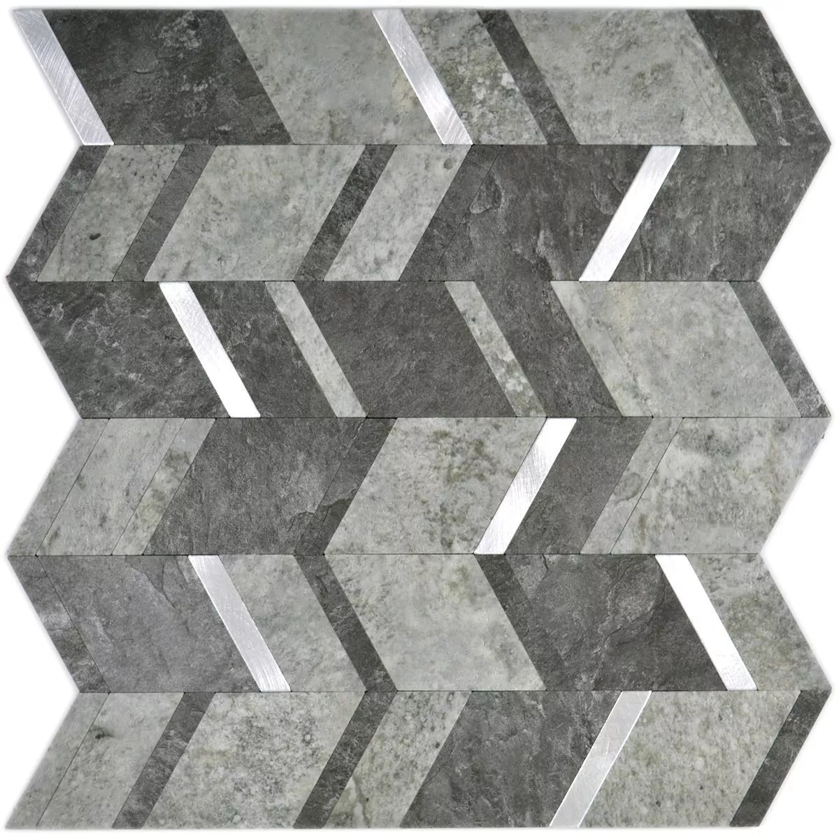 Vinyl Mosaic Tiles Meridian Stone Optic Black Silver