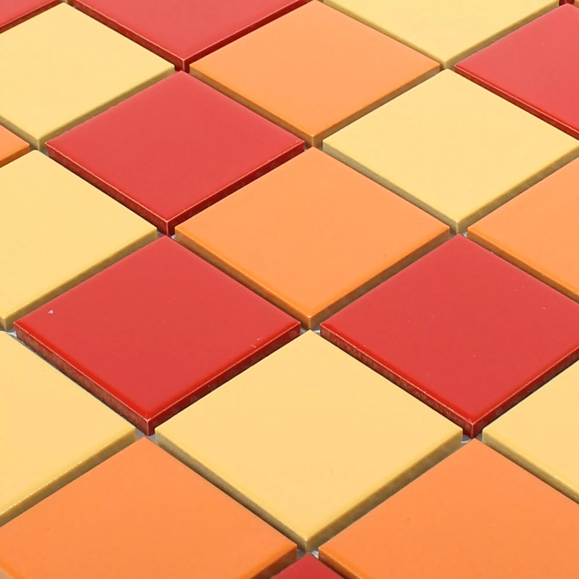 Sample Mosaic Tiles Ceramic Dordogne Yellow Orange Red 