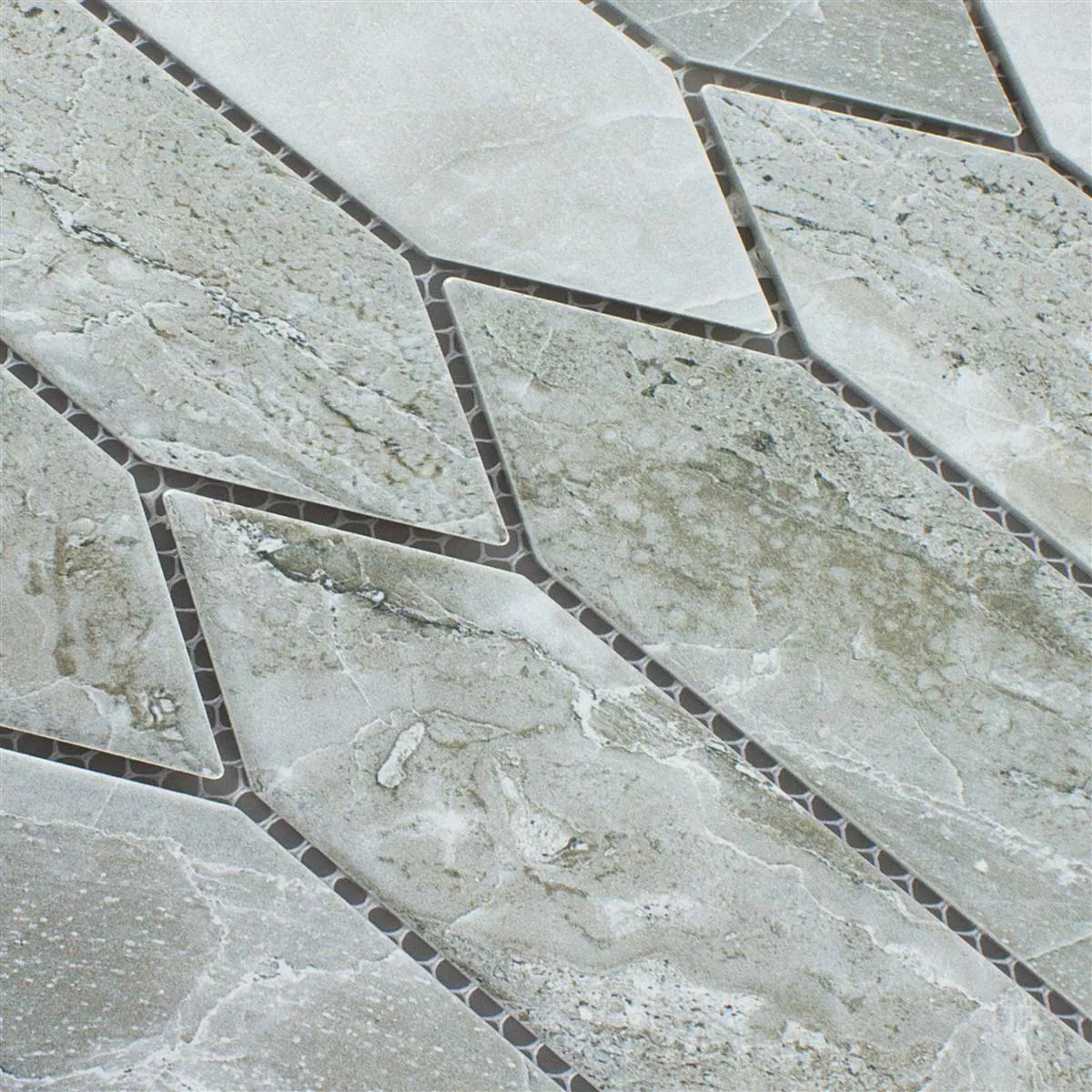 Ceramic Mosaic Tiles Dorris Picket Stone Optic Light Grey