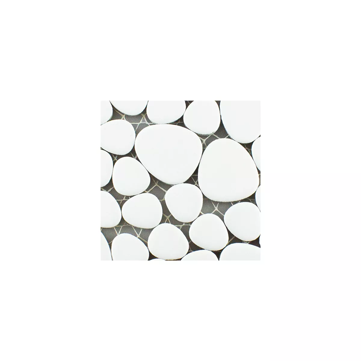 Sample Ceramic Mosaic Tile LaGrande Kiesel Blanc Mat