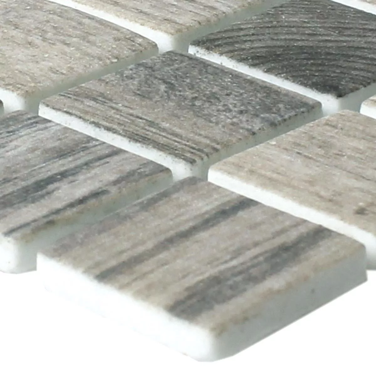 Sample Mosaic Tiles Glass Valetta Wood Structure Grey Beige