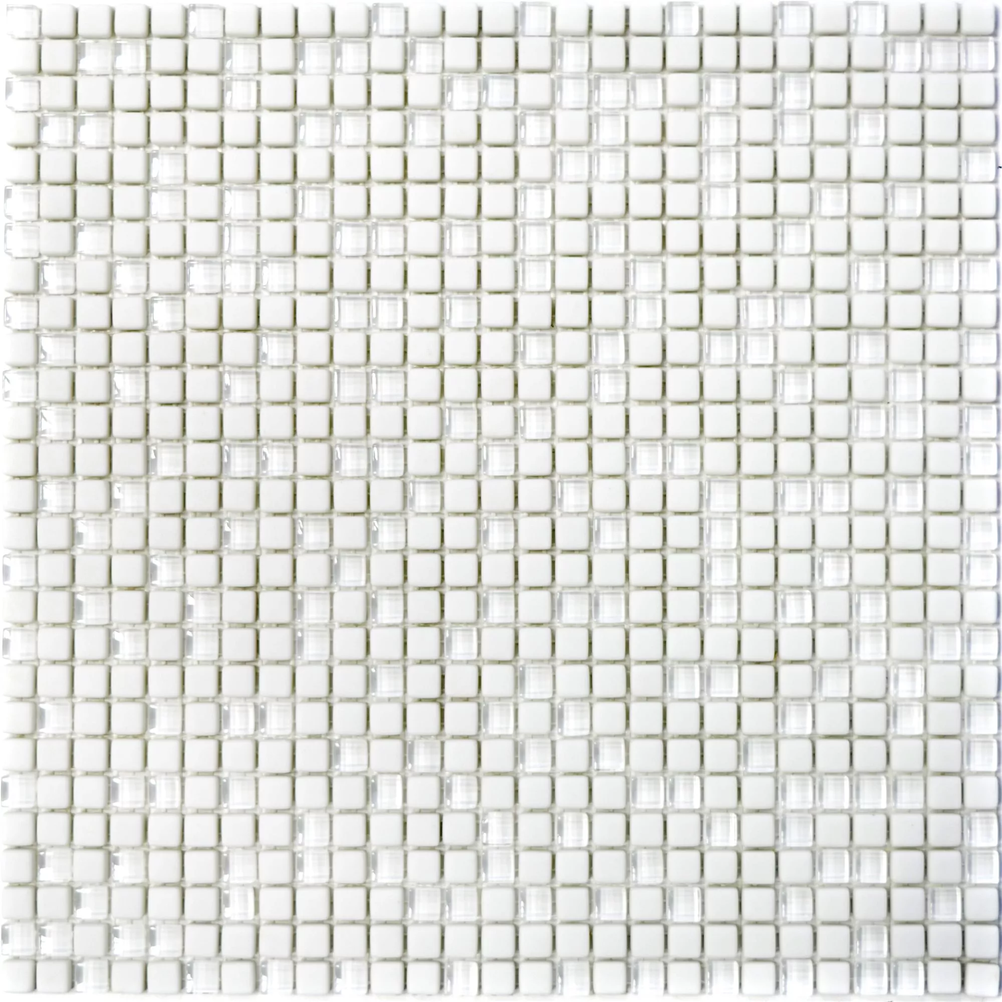 Sample Glass Mosaic Tiles Kassandra White Mat