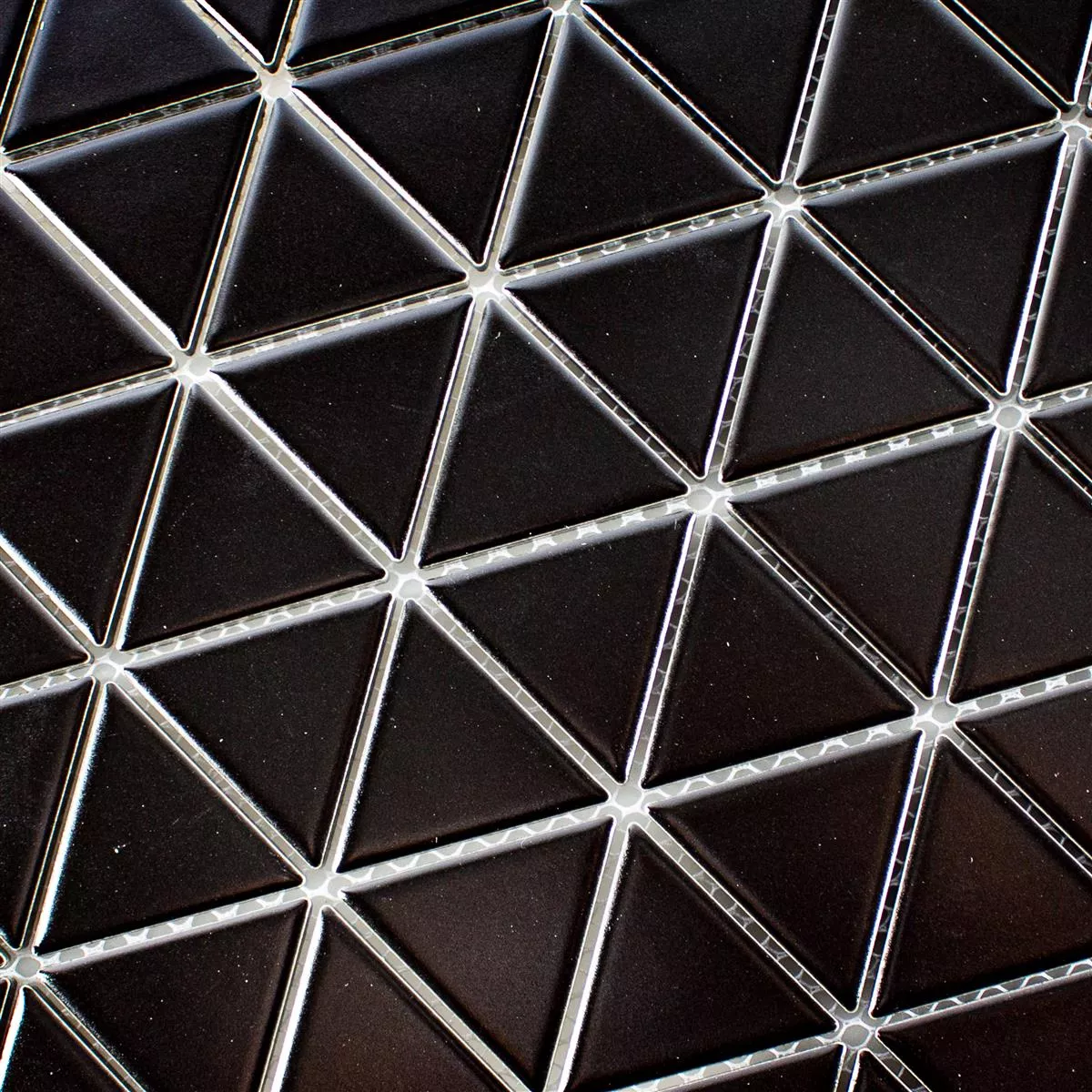 Sample Ceramic Mosaic Tiles Arvada Triangle Black Mat