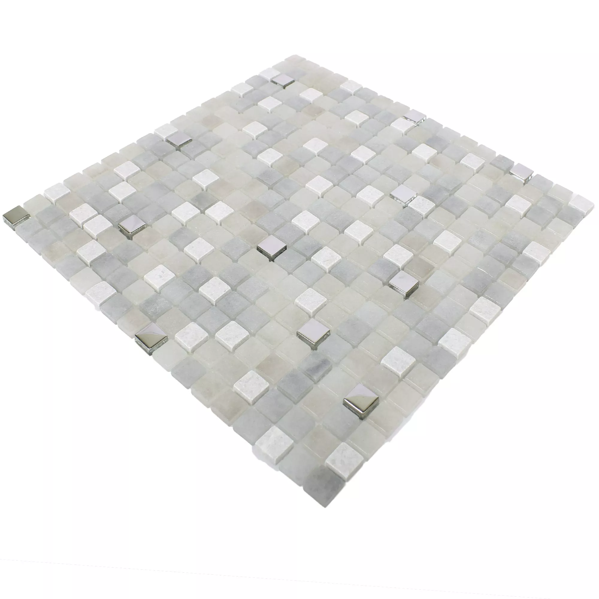 Mosaic Tiles Glass Natural Stone Mix Freyland Grey
