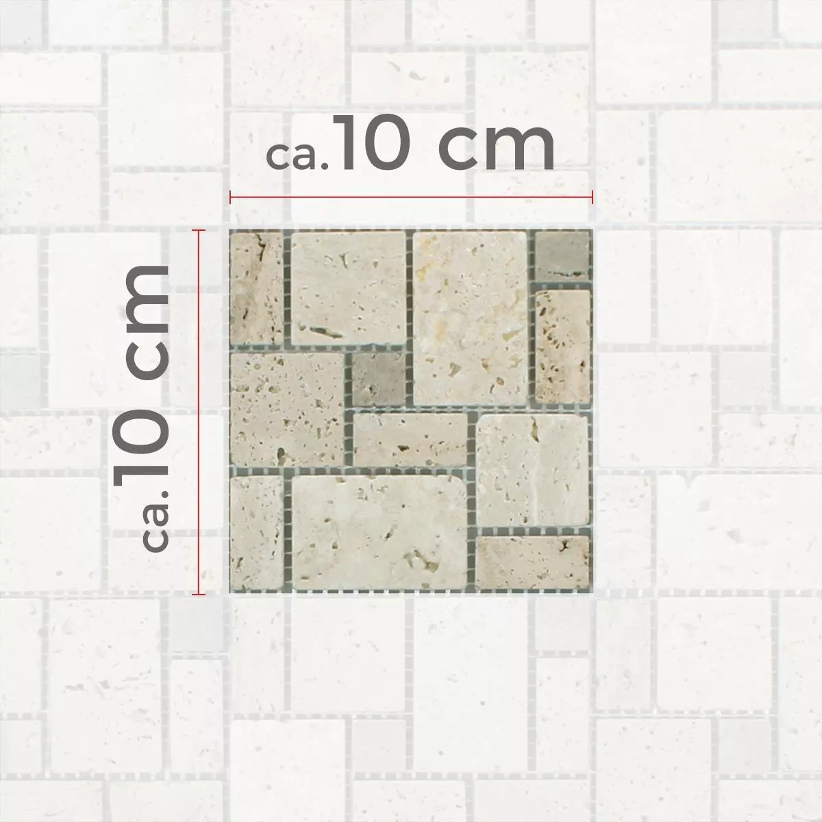 Sample Mosaic Tiles Airbrush Travertin Beige