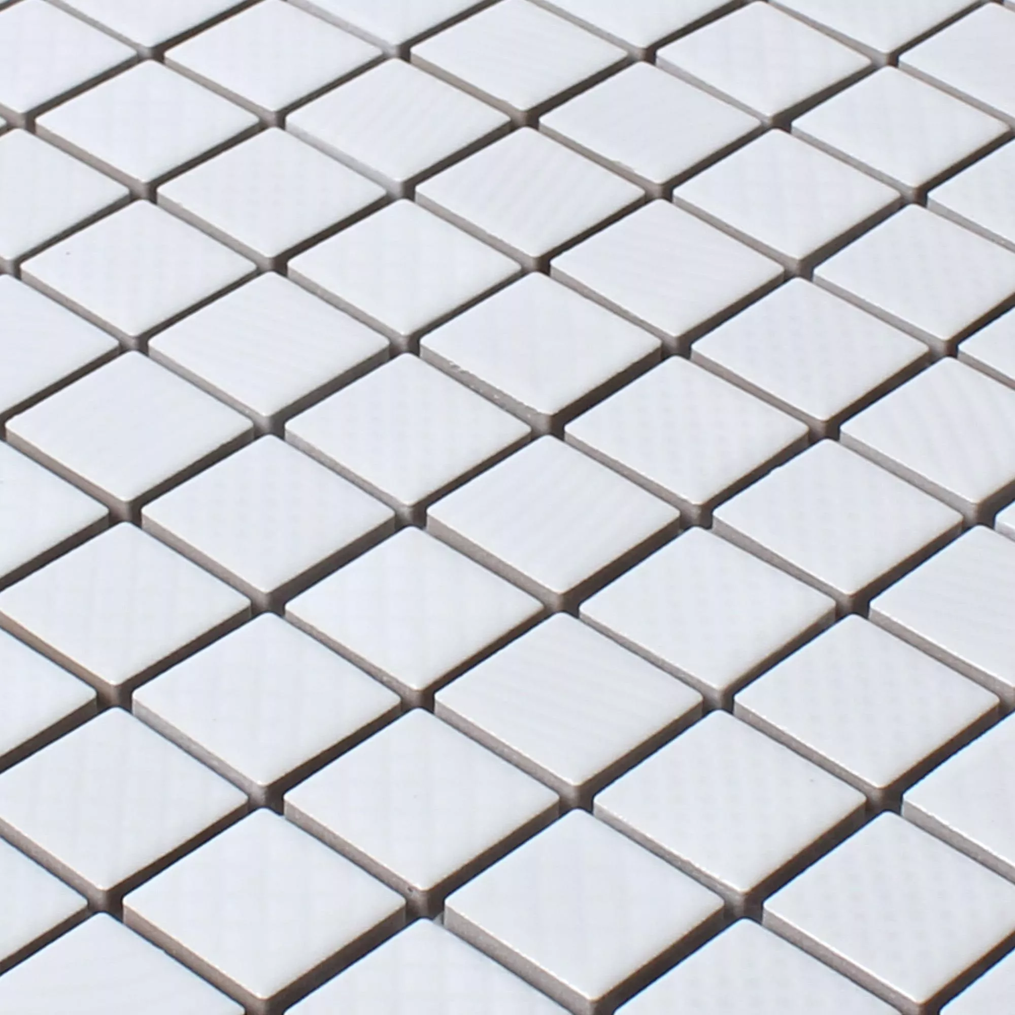 Sample Mosaic Tiles Ceramic Carlson White