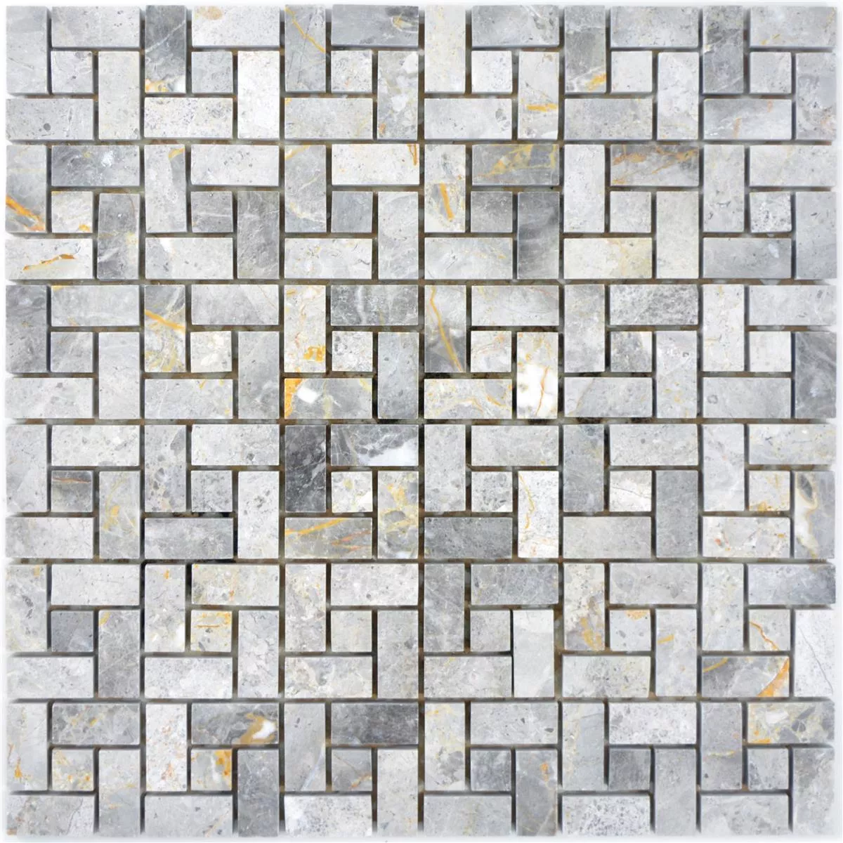 Natural Stone Marble Mosaic Tiles Umay Light Grey Orange