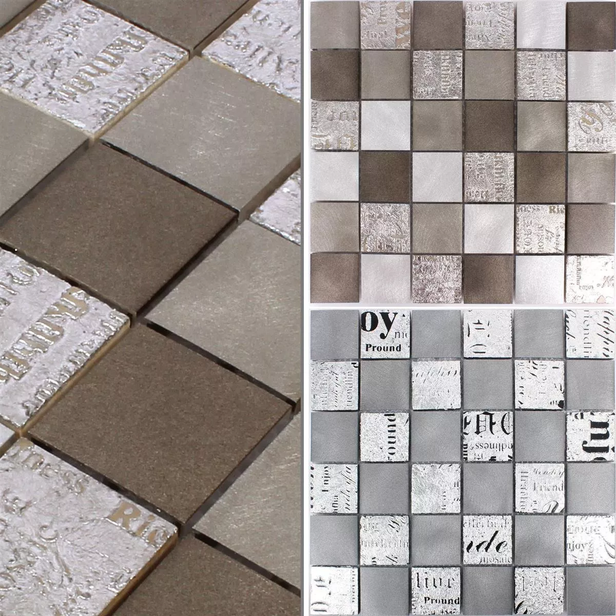 Sample Mosaic Tiles Metal Natural Stone Parole