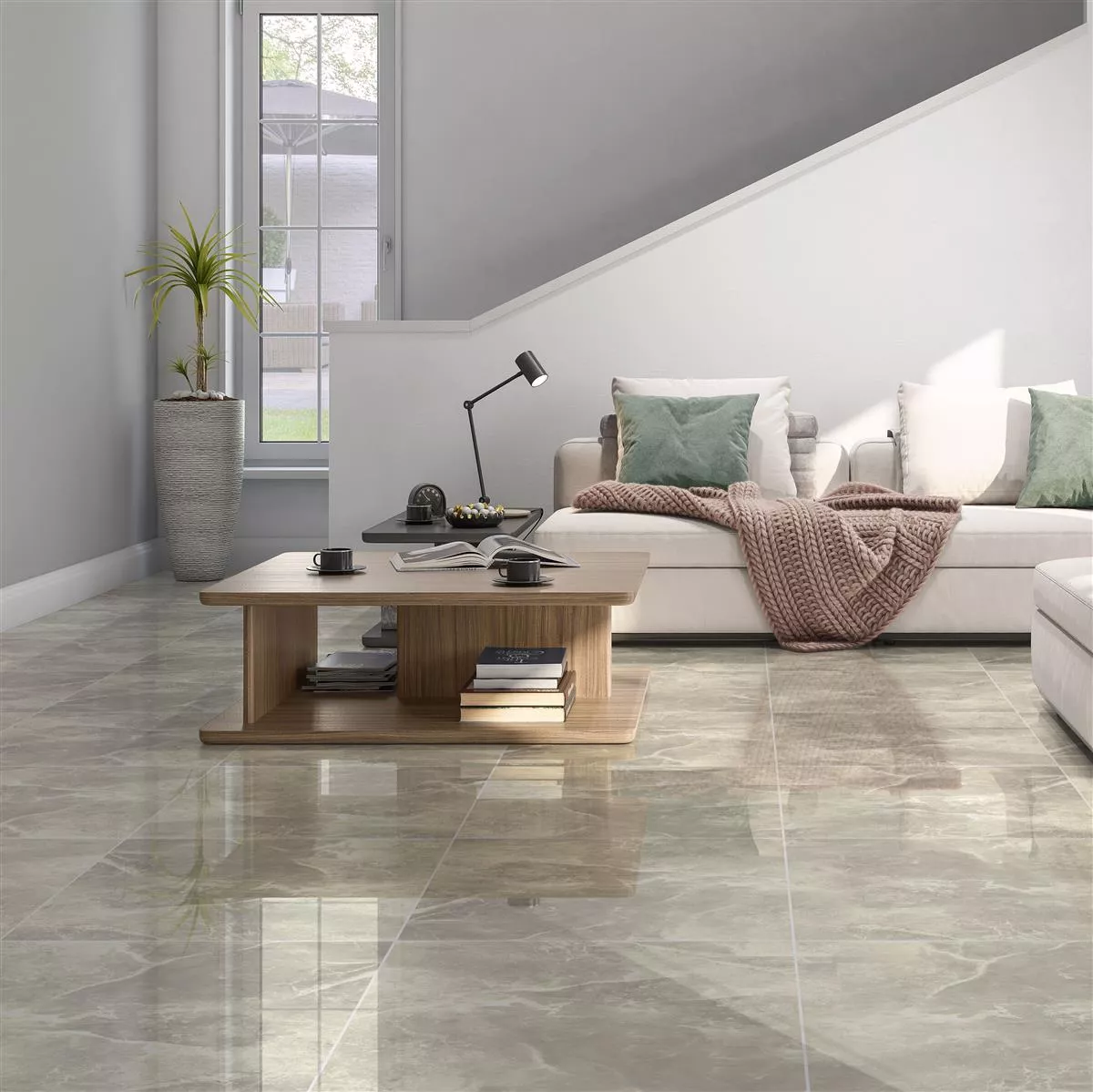 Floor Tiles Marble Optic Himalaya Silver Polished 60x60cm