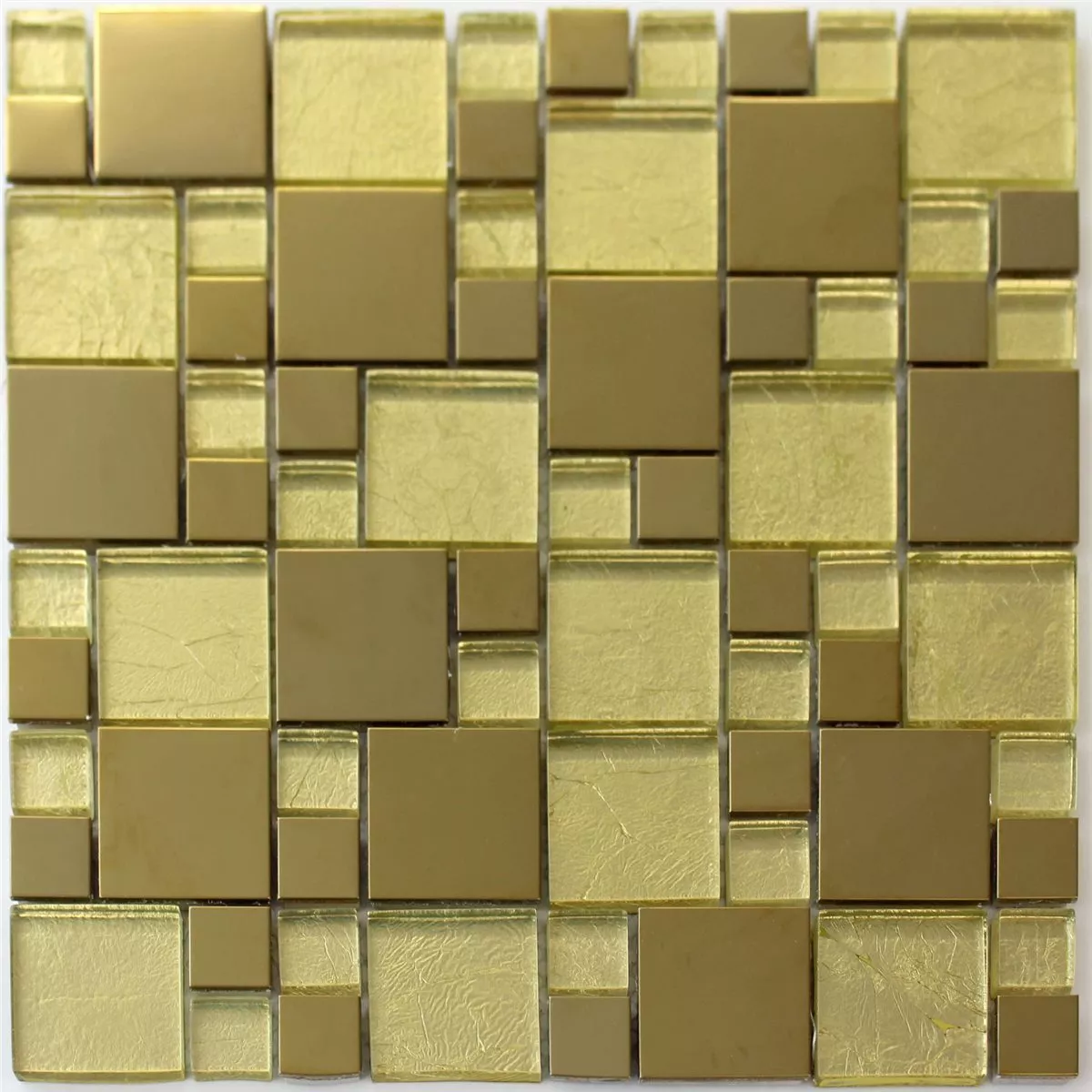 Sample Mosaic Tiles Glass Stainless Steel Metal Gold