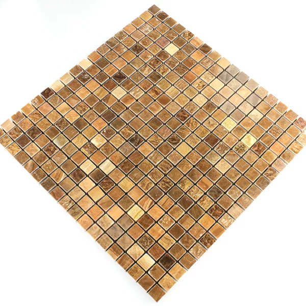 Sample Mosaic Tiles Marble Brown Polished 