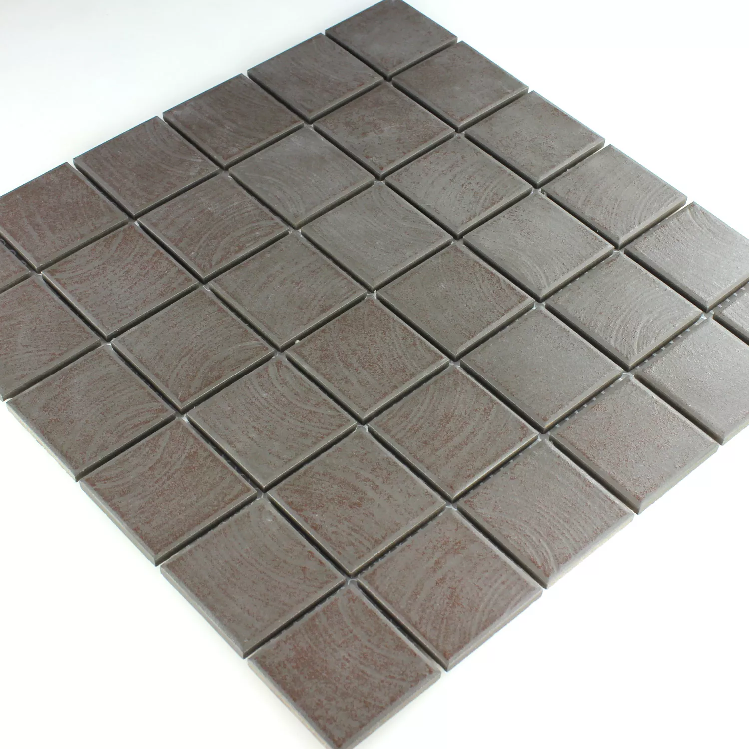 Mosaic Tiles Ceramic Non Slip Brown Structured
