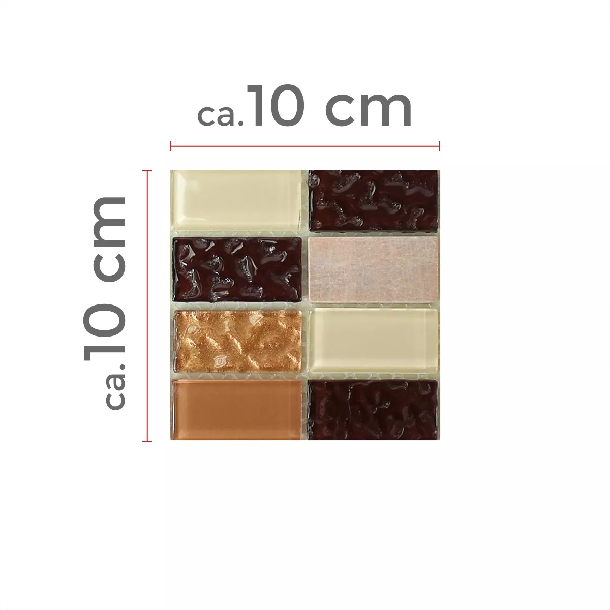 Sample Mosaic Tiles Natural Stone Glass Self Adhesive Beige Brown Brick