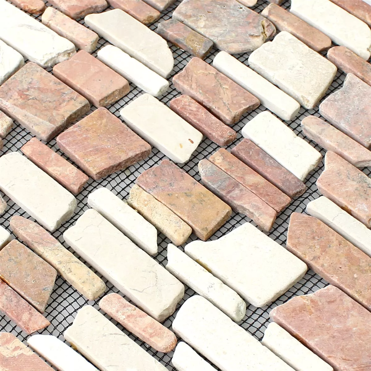 Sample Mosaic Tiles Marble Natural Stone Brick Biancone Rosso