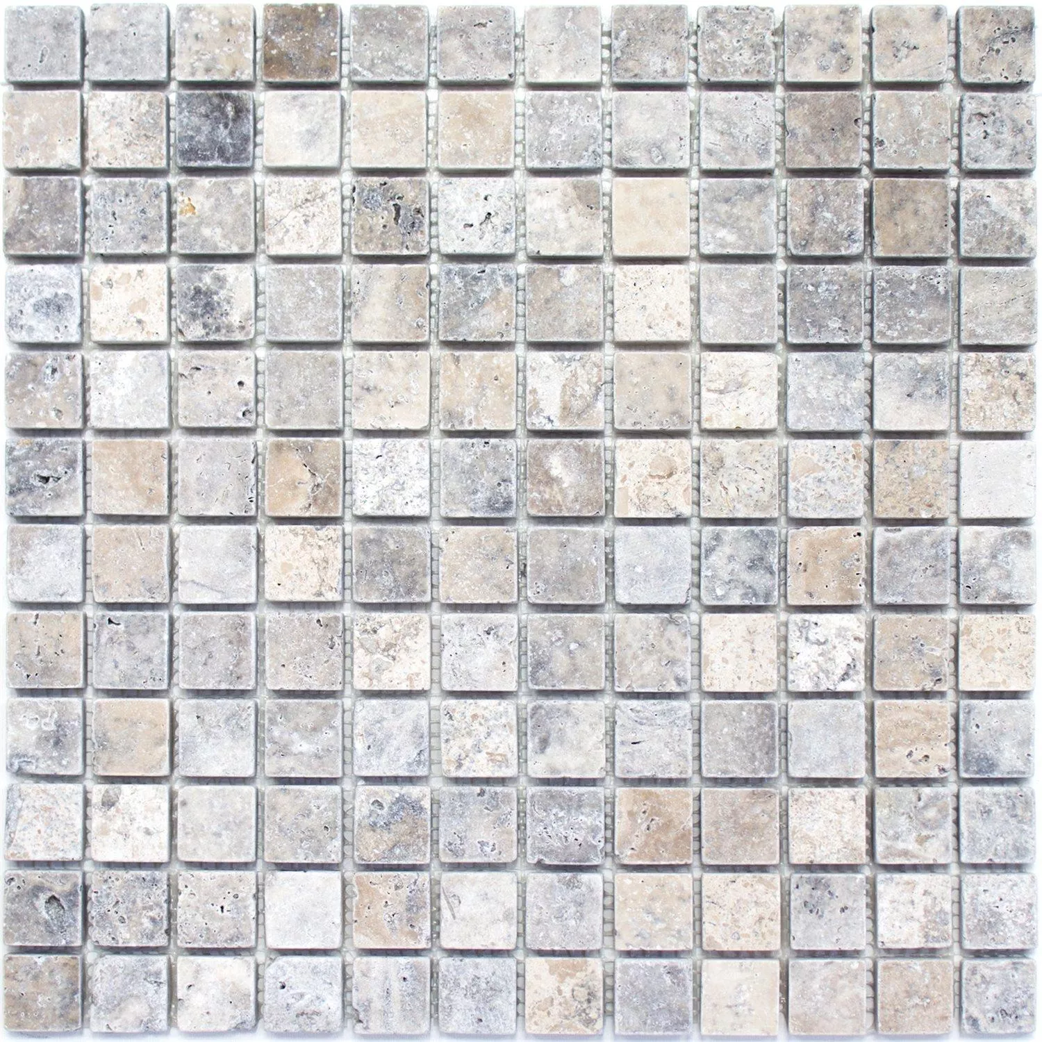 Mosaic Tiles Travertine Nestor Silver 23