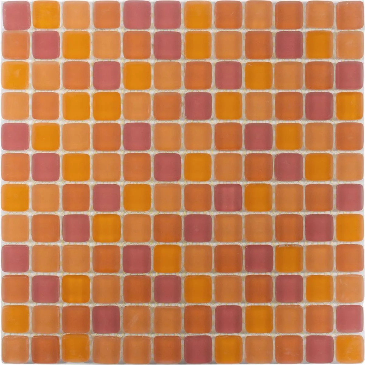 Sample Glass Mosaic Tiles Ponterio Frosted Orange Mix